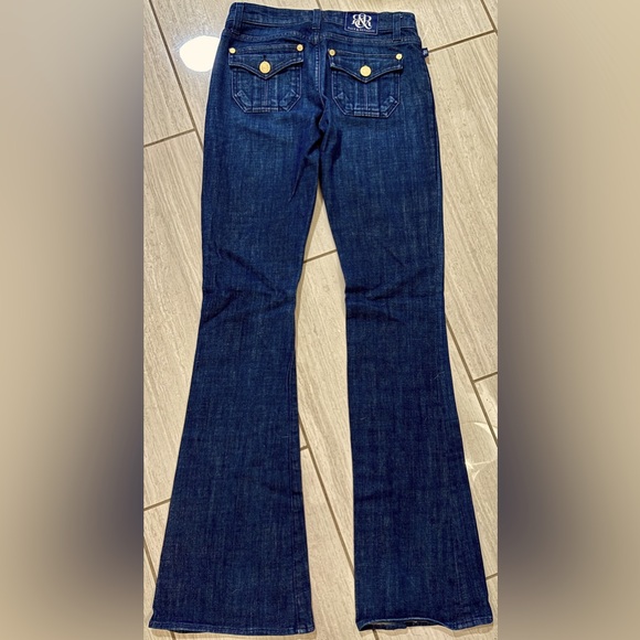 Rock & Republic Scorpion Bootcut Jeans Size 26 Dark Wash Gold Hardware - Picture 1 of 7